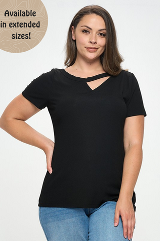 Maria - Black Unbalanced Tee