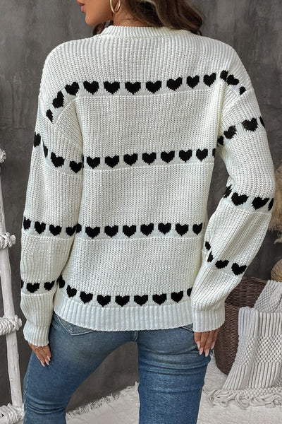 Jolene - Black & White Heart Sweater (Copy)