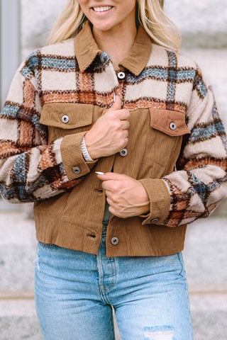 Ella - Plaid Corduroy Jacket