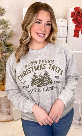 Farm Fresh Christmas Tree Graphic Sweatshirt