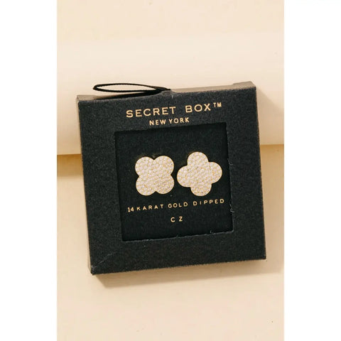 Secretbox Gold Clover Studs