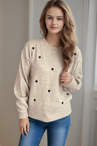 Patsy - Heart Puff Sleeve Sweater