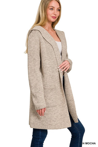 Hooded Cardigan - Light Mocha