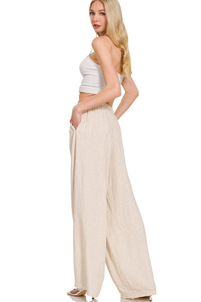 Riley - Linen Pants (Oatmeal)