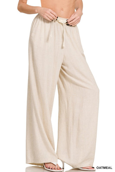 Riley - Linen Pants (Oatmeal)