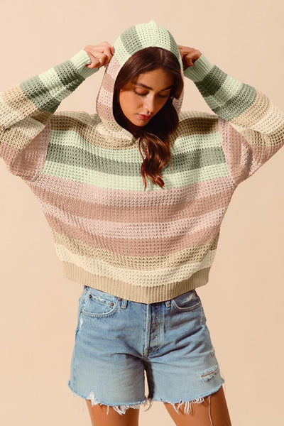 Lucy - Striped Hooded Sweater