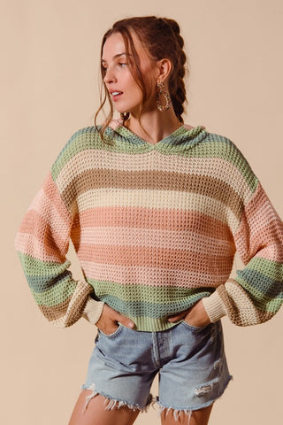 Lucy - Striped Hooded Sweater