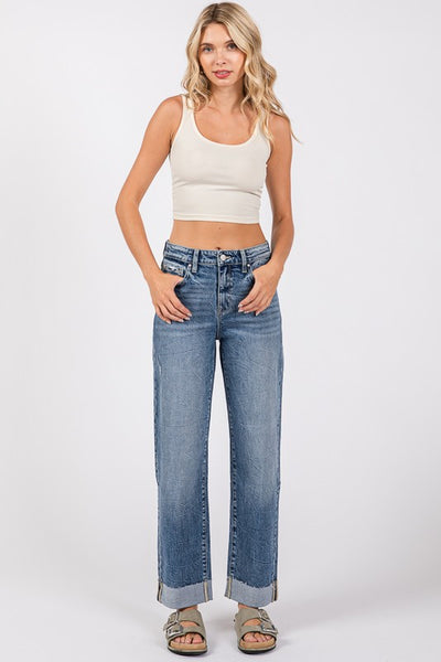 Charlie - Baggy Cuffed Hem Jeans