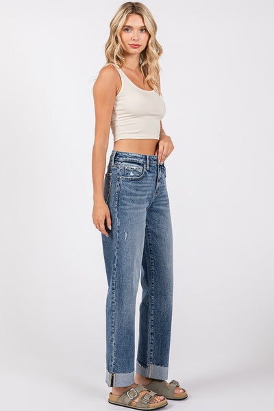 Charlie - Baggy Cuffed Hem Jeans