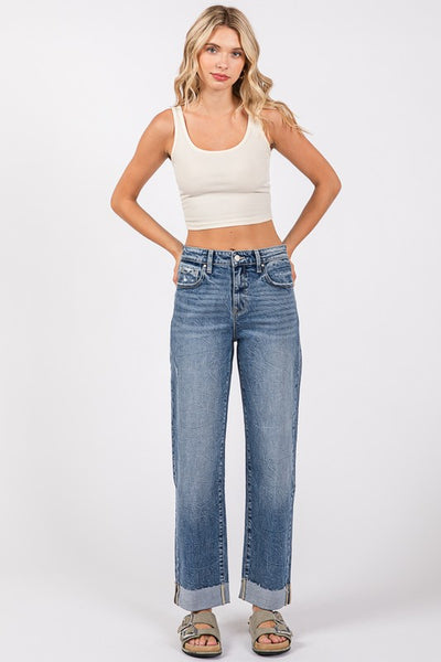 Charlie - Baggy Cuffed Hem Jeans