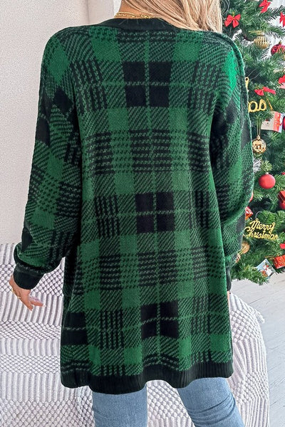 Heather - Plaid Cardigan (Green)