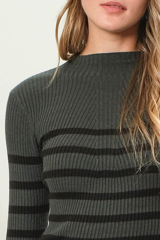 Bella - Striped Ribbed Sweater