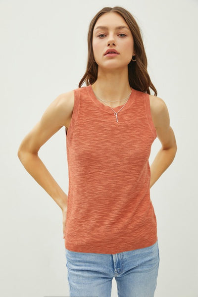 Slub Knit Tank (Teracotta)