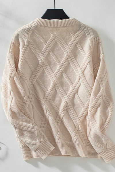 Jill - Beige Textured Sweater